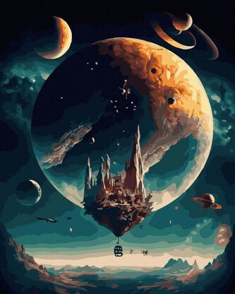 Malowanie po numerach czarne płótno - Kosmiczny...