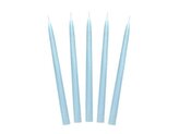 Świeca stożkowa matowa błękitna 24cm 10szt