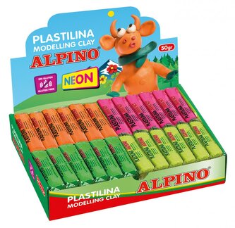 Stojan s 24ks modelovací hmoty FLUO Alpino, 50 gr.