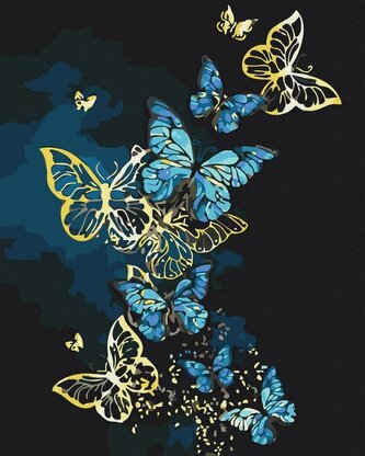 Malowanie po numerach + złota farba - Taniec...