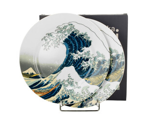 Komplet 2 talerze deserowe THE GREAT WAVE inspired by K. Hokusai