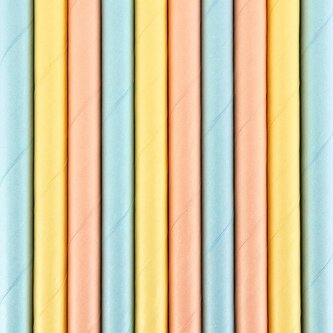 Słomki papierowe Summer time 19,5cm 10szt