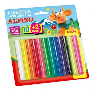 Alpino modelovací hmota 10 + 2 tyčinky/17 gr. NEON