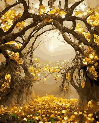 Malowanie po numerach + złota farba - Brama...