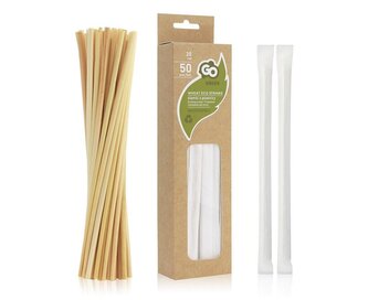 Słomki z pszenicy w papierku 5x200mm 50szt