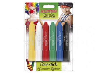 Alpino barevné tužky na obličej - 6ks základní barvy