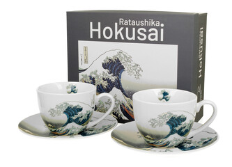 2 filiżanki ze spodkami THE GREAT WAVE inspired by Hokusai