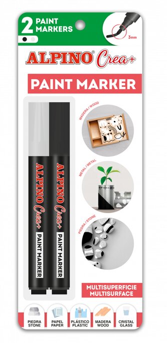 Alpino Crea+ Marker 2ks bílá a černá