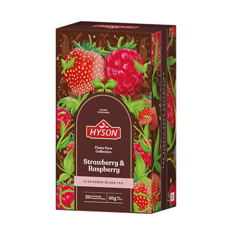 Černý aromatizovaný čaj Hyson Strawberry & Raspberry (20 sáčků) 40 g