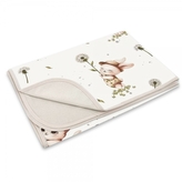 Oboustranná letní deka, bavlna + jersey 100x75cm, Kocourek a pampeliška - bílá, béžová