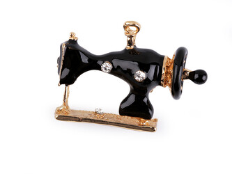 Brož šicí stroj - 1 ks - 6 černá zlatá