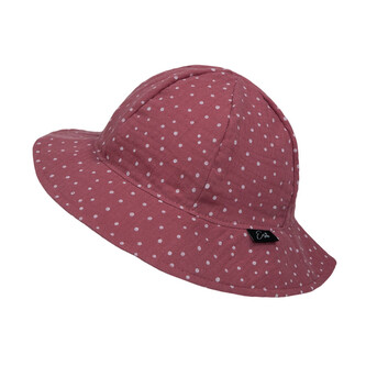Dívčí klobouk mušelín Ruby DOT; Barva: rubínová; Velikost: S