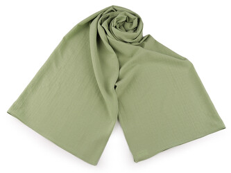 Letní šátek, šála krešovaná - 1 ks - 8 (53x177cm) zelená pastelová sv.