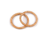 Ratanová ucha / kruhy k výrobě tašek a košíků Ø10 cm - 2 ks - přírodní stř.