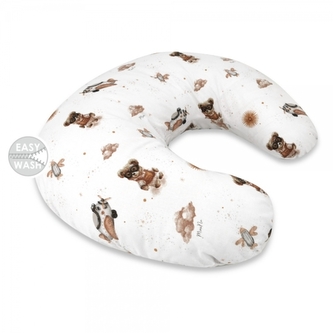 Kojící polštář/podkova, bavlna, Méďa pilot - bílá, béžová