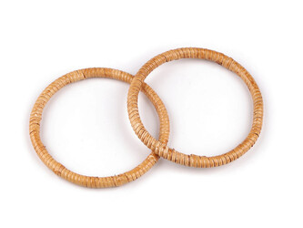 Ratanová ucha / kruhy k výrobě tašek a košíků Ø13; 15 cm - 2 ks - 1 (13 cm) přírodní stř.