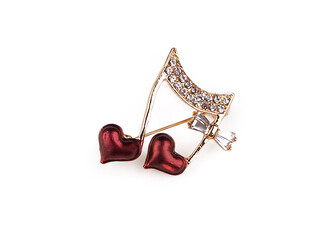 Brož hudební - 1 ks - 4 vínová noty