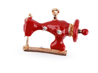 Brož šicí stroj - 1 ks - 5 červená zlatá
