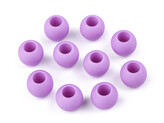 Plastové korálky matné s velkým průvlekem 10x12 mm - 100 ks - 27 (22) fialová sv.