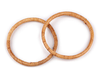 Ratanová ucha / kruhy k výrobě tašek a košíků Ø13; 15 cm - 2 ks - 2 (15 cm) přírodní stř.
