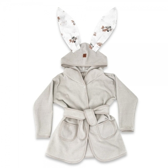 Dětský termožupan s oušky Meďa pilot - béžový; 80-98 (9-36m)