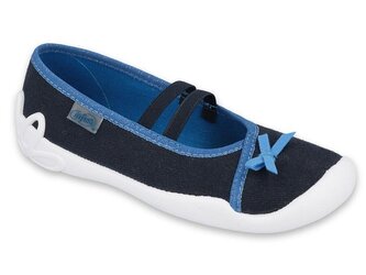 Dívčí baleríny Befado modré, mašlička 116Y289_33