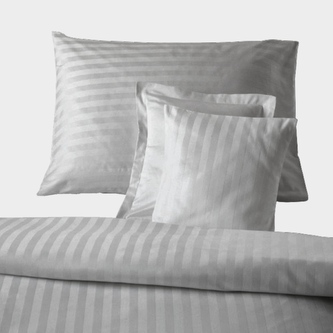 Dadka Povlečení atlas grádl šedý proužek 20 mm 140x200, 70x90 cm
