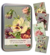 Pohlednice v plechové dóze Vintage Flowers