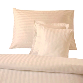 Dadka Povlečení atlas grádl béžový proužek 20 mm 140x200, 70x90 cm