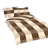 Dadka Povlečení flanel Šachovnice hnědá 140x200, 70x90 cm