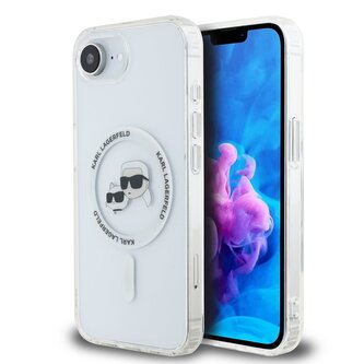 Karl Lagerfeld IML K&CH Heads Metal Frame MagSafe Zadní Kryt pro iPhone 16e Transparent Karl Lagerfeld IML K&CH Heads Metal Frame MagSafe Zadní Kryt pro iPhone 16e Transparent