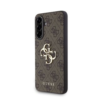 Guess PU 4G Metal Logo Zadní Kryt pro Samsung Galaxy A36 Brown
