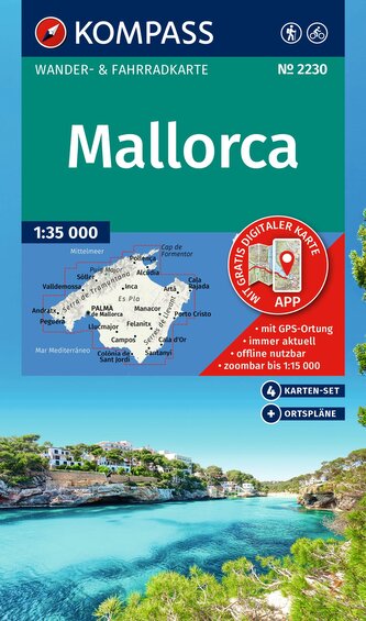 KOMPASS Wanderkarten-Set 2230 Mallorca (4 Karten) 1:35.000