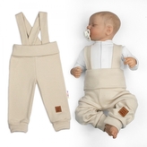 Rostoucí legíny se šlemi, žebrované s širokým pásem  - béžové, 92/98; 92/98 (18-36m)