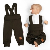 Rostoucí legíny se šlemi, žebrované s širokým pásem  - čokoláda, 80/86; 80/86 (12-18m)