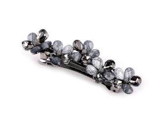 Francouzská spona do vlasů květ - 1 ks - 3 modrošedá