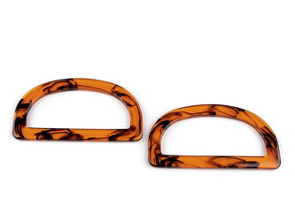 Ucha na tašky z pryskyřice - 2 ks - 2 (14,5x8 cm) oranžový jantar