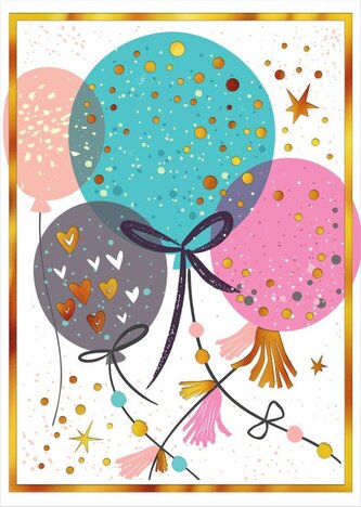 Karnet B8 mini Balony brokatowe