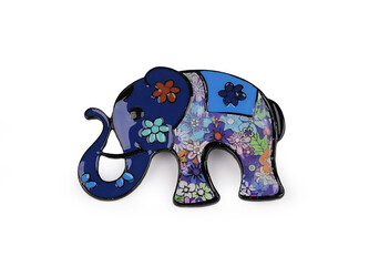 Brož slon - 1 ks - 2 modrá