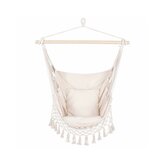 Závěsné houpací křeslo 130x100 cm, krémové SPRINGOS BORGO III