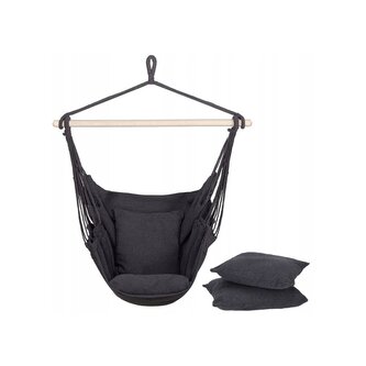 Závěsné houpací křeslo 130x100, tmavě šedé SPRINGOS ROCCO