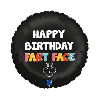 Foliový balonek Happy Birthday Fart Face, 45 cm