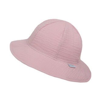 Dívčí klobouk mušelín Powder pink; Barva: pudrová; Velikost: XL