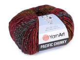 Pletací příze Pacific Chunky 100 g - 1 ks - 3 (301) hnědá červená