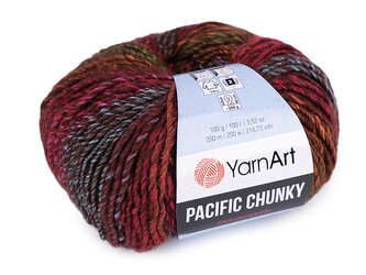 Pletací příze Pacific Chunky 100 g - 1 ks - 3 (301) hnědá červená