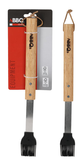 mašlovačka grilovací BBQ 37,6x4,2cm nerez, guma, dřev.ruk.