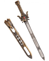 Carnival Toys Bronzový meč s pochvou a červeným drahokamem