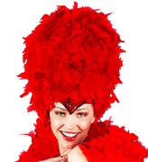 Widmann Vysoká péřová pokrývka hlavy červená