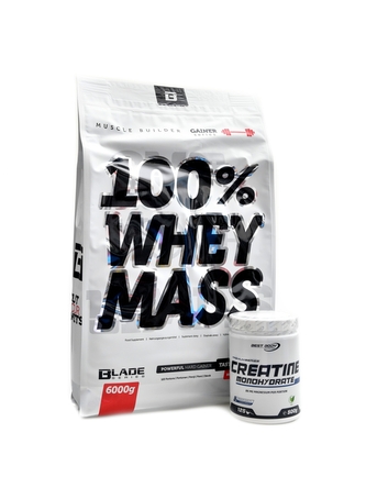 HiTec Nutrition - BS Blade 100% Whey Mass gainer 6kg + Creatine monohydrate 500g - cookies cream
