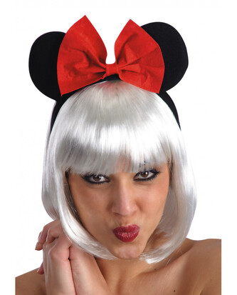 Carnival toys Uši myšky na čelence s červenou mašlí